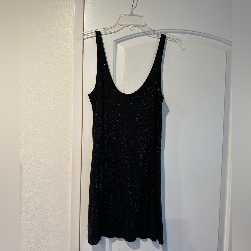 Express sequin little black dress. - Picture 1 of 4